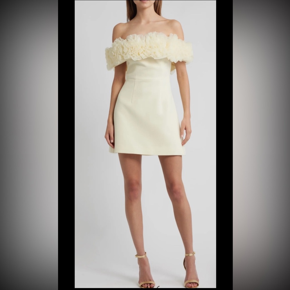Sonya Moda Australia Nahla Rosette Off the Shoulder Cocktail Minidress,sz L, New